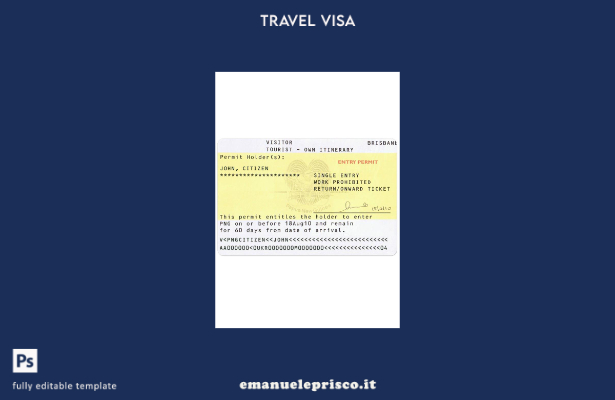 modello di visto per Papua Nuova Guinea in stile verificato